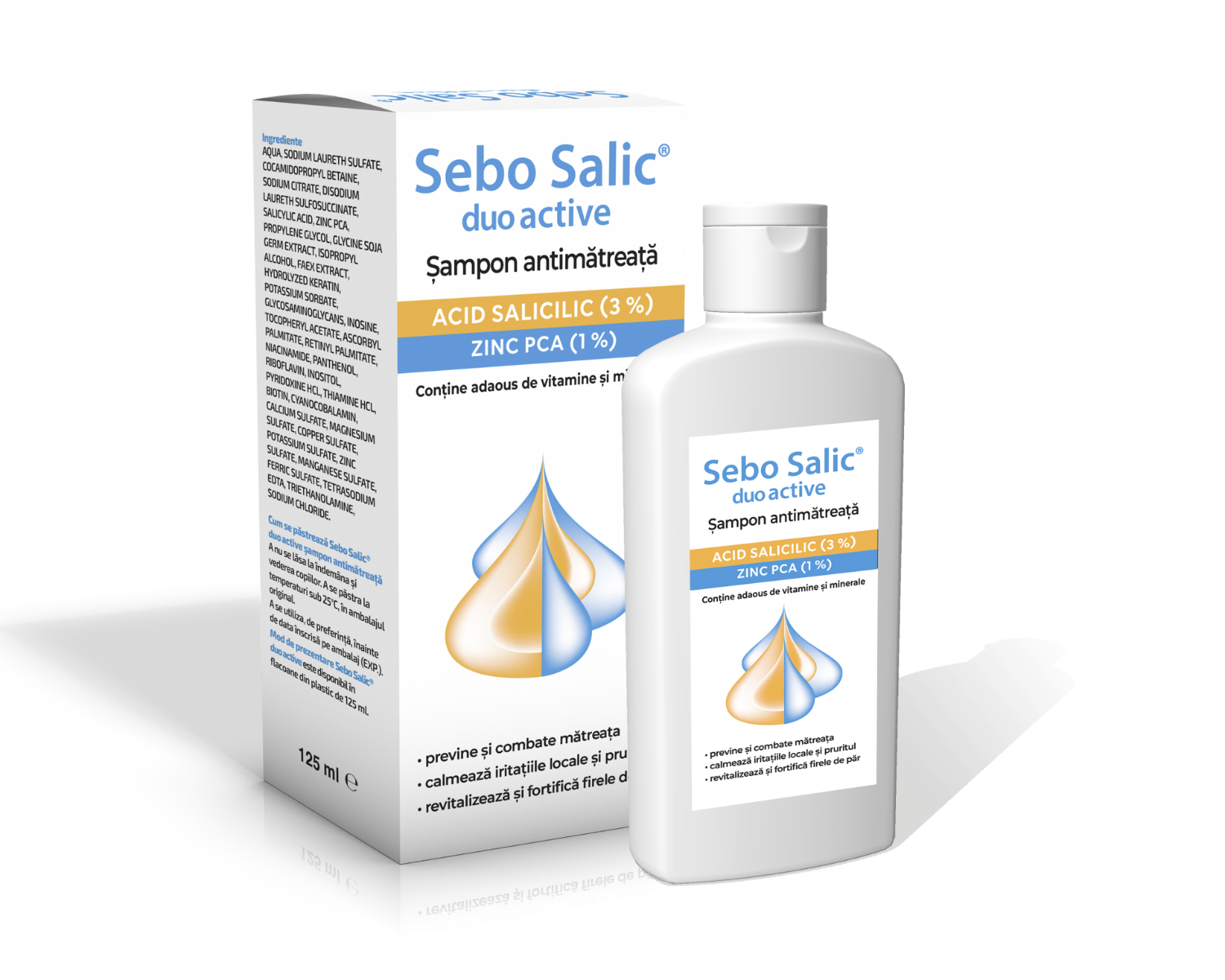 Sampon antimatreata Sebo Salic Duo Active, 125ml, Slavia Pharm