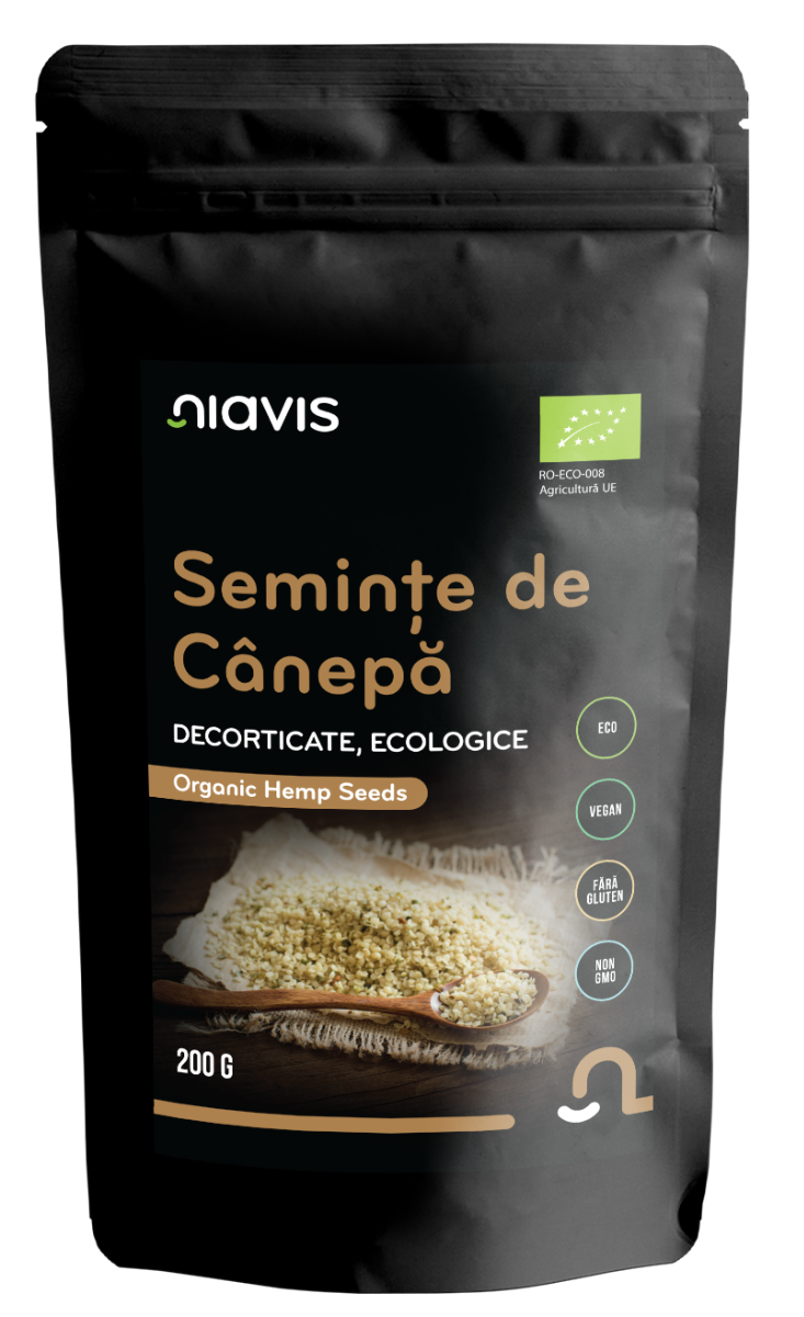 Seminte de canepa decorticate, 200g, Niavis