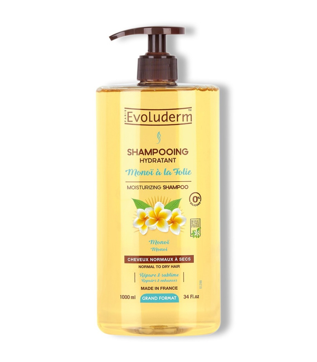 Sampon hidratant Monoï à la Folie, 1000ml, Evoluderm