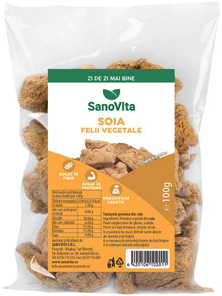 Felii texturate din soia, 100g, SanoVita