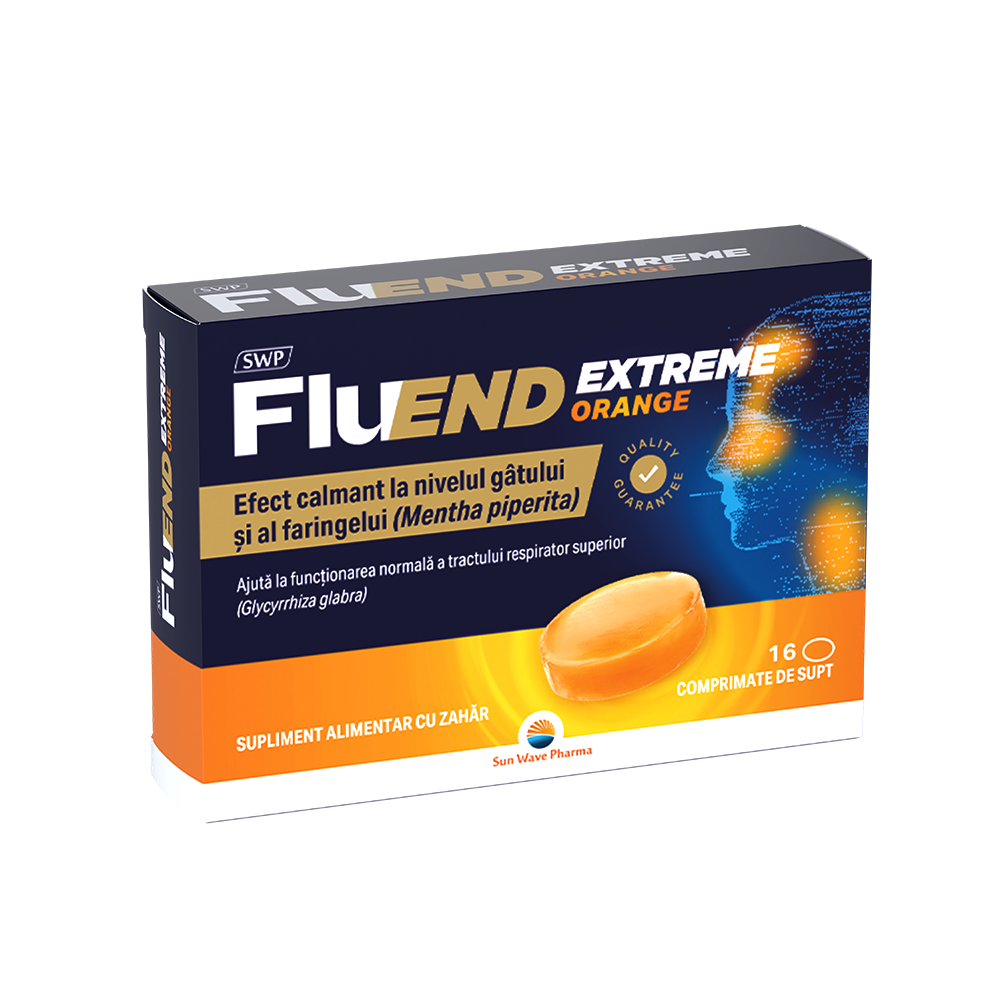 Fluend Extreme cu aroma de portocala, 16 comprimate, Sun Wave Pharma