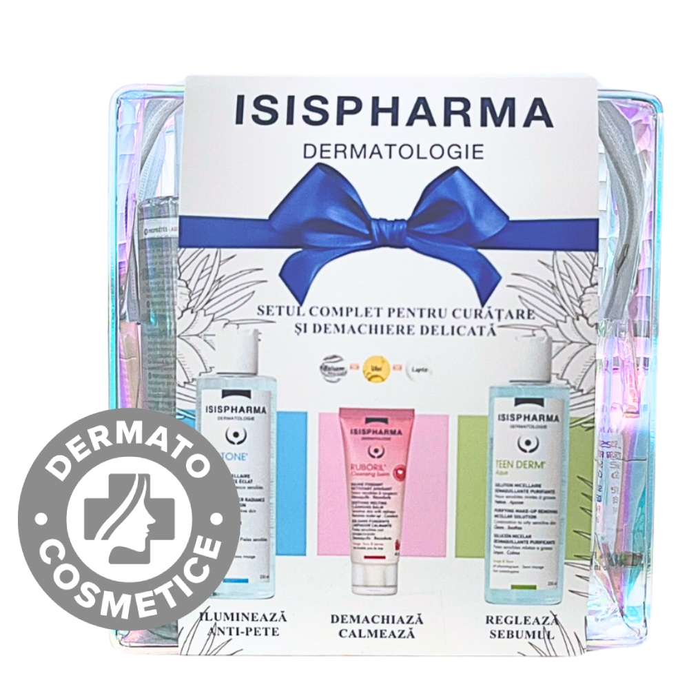 Pachet apa micelara Neotone 250ml + Apa micelara Teen Derm 250ml + Balsam de curatare Ruboril 40ml, Isis Pharma