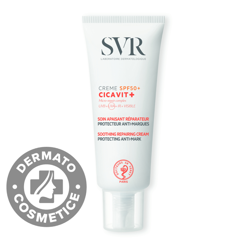 Crema reparatoare calmanta pentru protectie solara cu SPF 50+ Cicavit +, 40ml, SVR