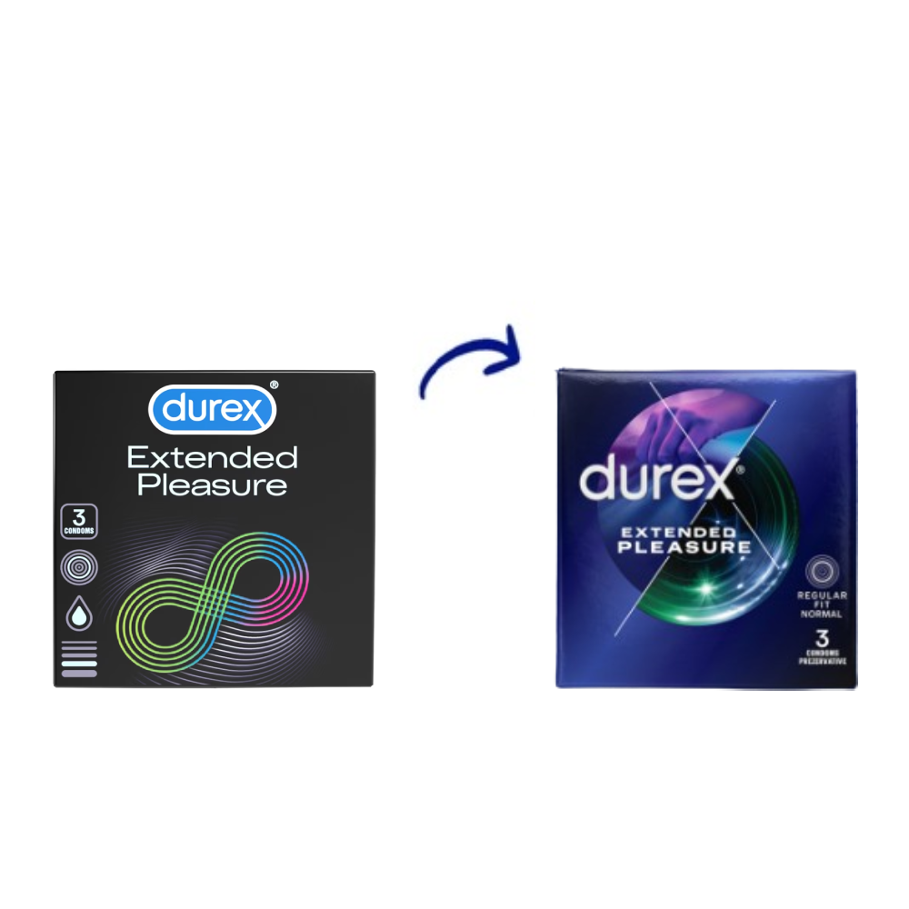 Prezervative Extended Pleasure, 3 bucati, Durex