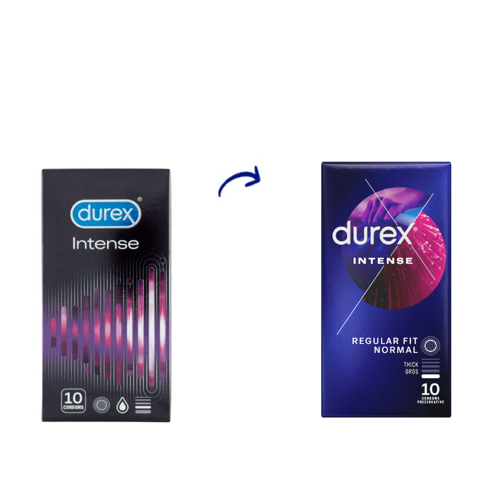 Prezervative Intense Orgasmic, 10 bucati, Durex