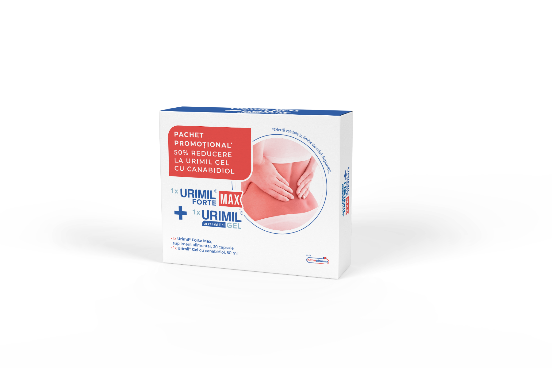 Pachet Urimil Forte Max 30 capsule + Urimil Gel cu Canabidiol 50ml, NaturPharma