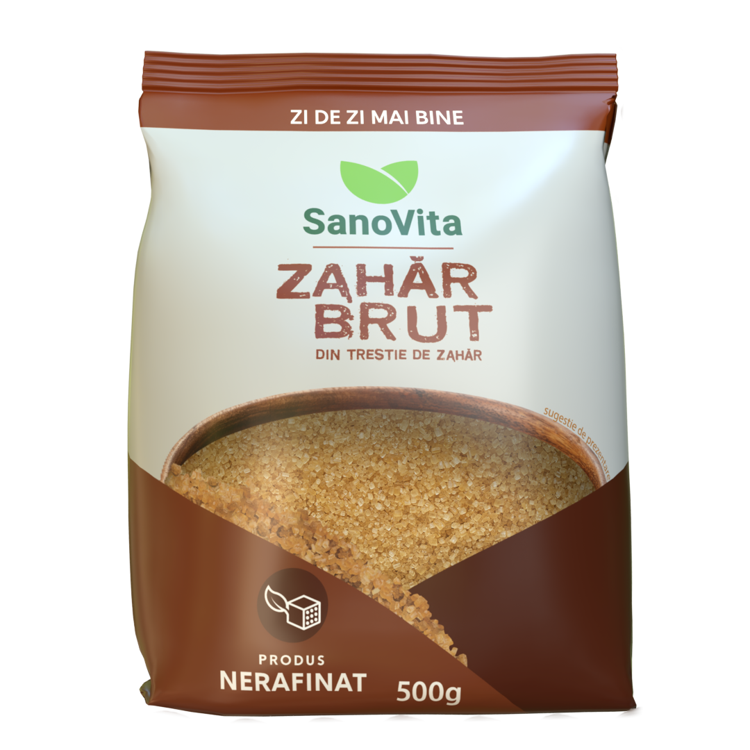 Zahar brut din trestie de zahar, 500g, SanoVita