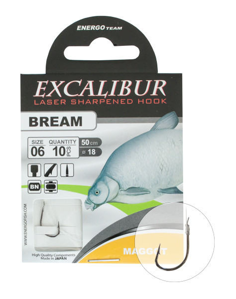 Carlige legate Excalibur Bream Maggot BN (Marime Carlige: Nr. 8)