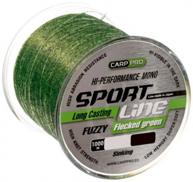 Fir Carp Pro Long Casting Fuzzy Flecked, verde, 1000m (Diametru fir: 0.26 mm)
