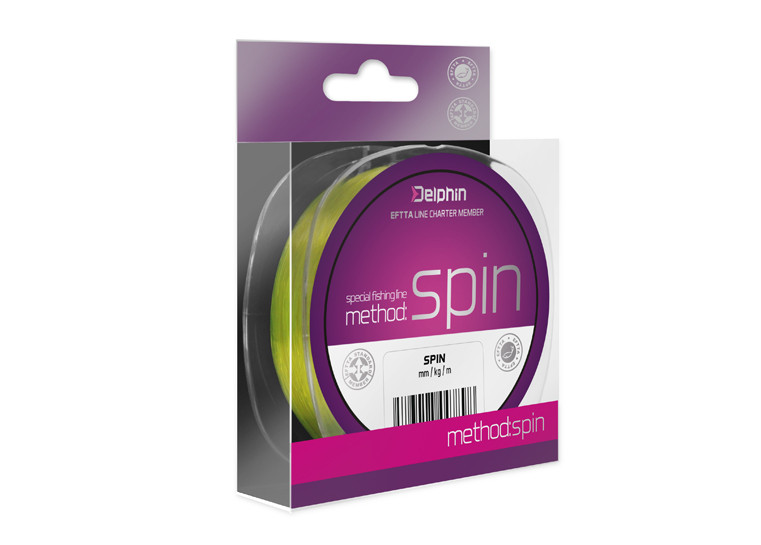 Fir Monofilament Delphin Method Spin, Galben, 300m (Diametru fir: 0.16 mm)