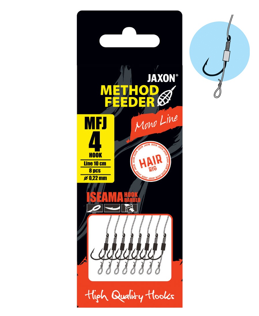 Montură Jaxon Method Feeder Hair Rig FJ, 10 cm (Marime Carlige: Nr. 4)