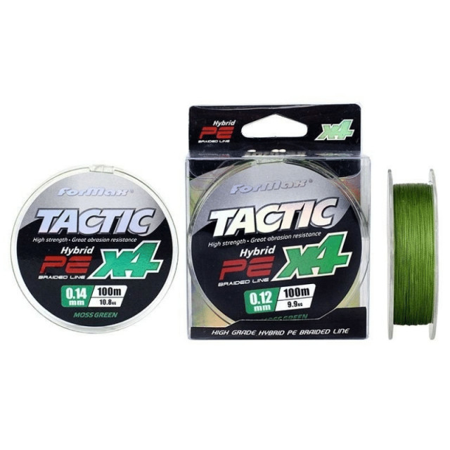 Fir Textil Formax Tactic PE X4, verde-fluo 100m (Diametru fir: 0.12 mm)