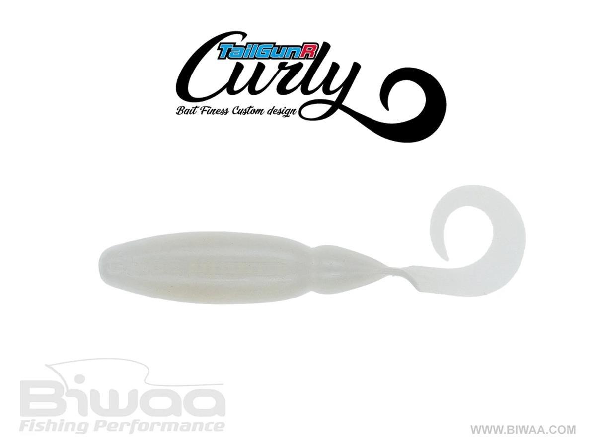 Shad Biwaa TailGunr Curly Pearl White 9cm, 7buc/plic