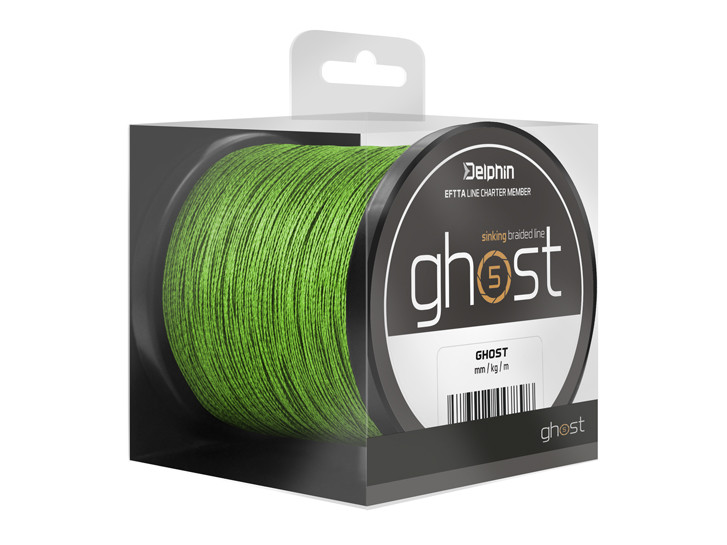 Fir Textil Delphin Ghost 4+1, Verde, 200m (Diametru fir: 0.23 mm)