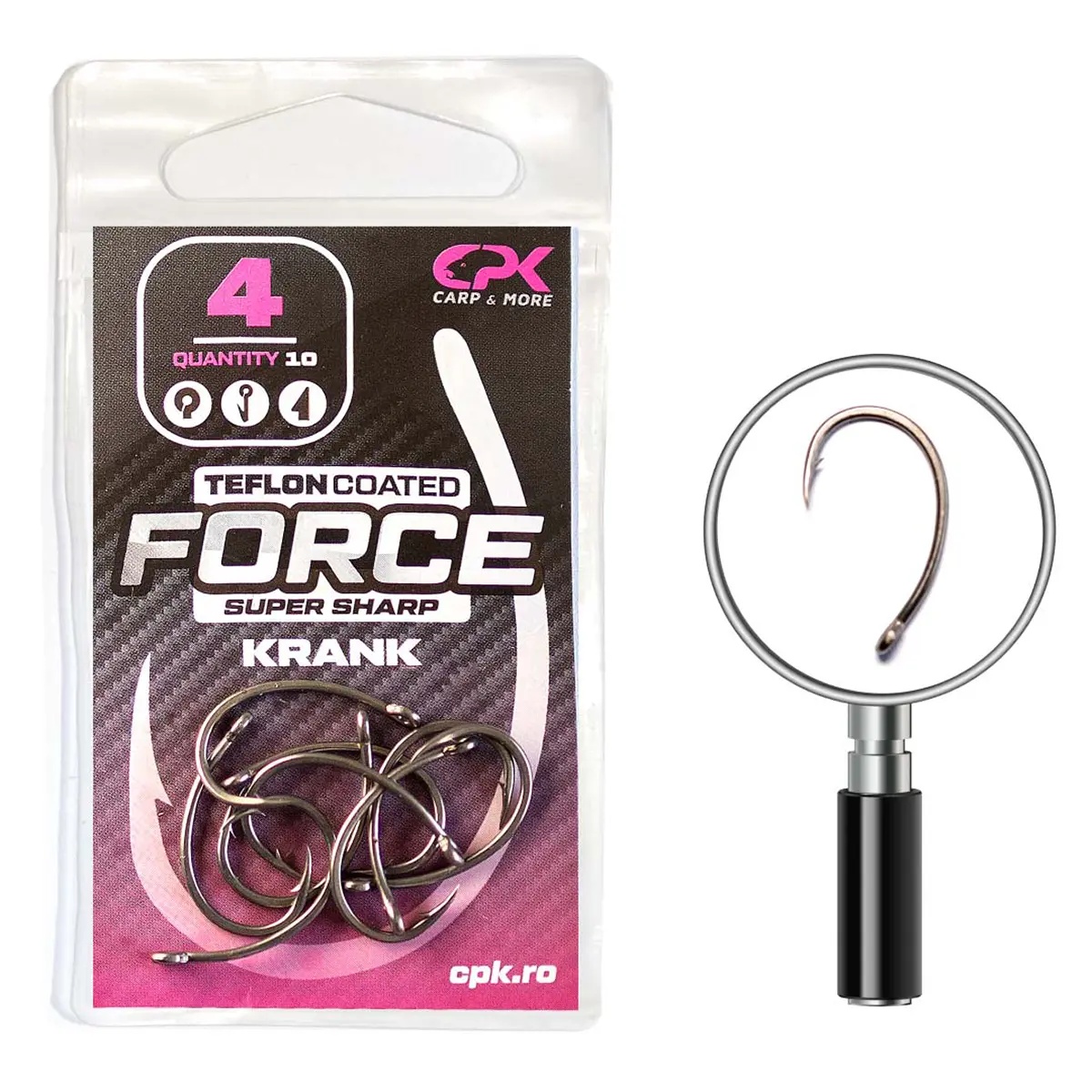 Carlige CPK Force Teflon Coated Krank, 10buc/plic (Marime Carlige: Nr. 4)