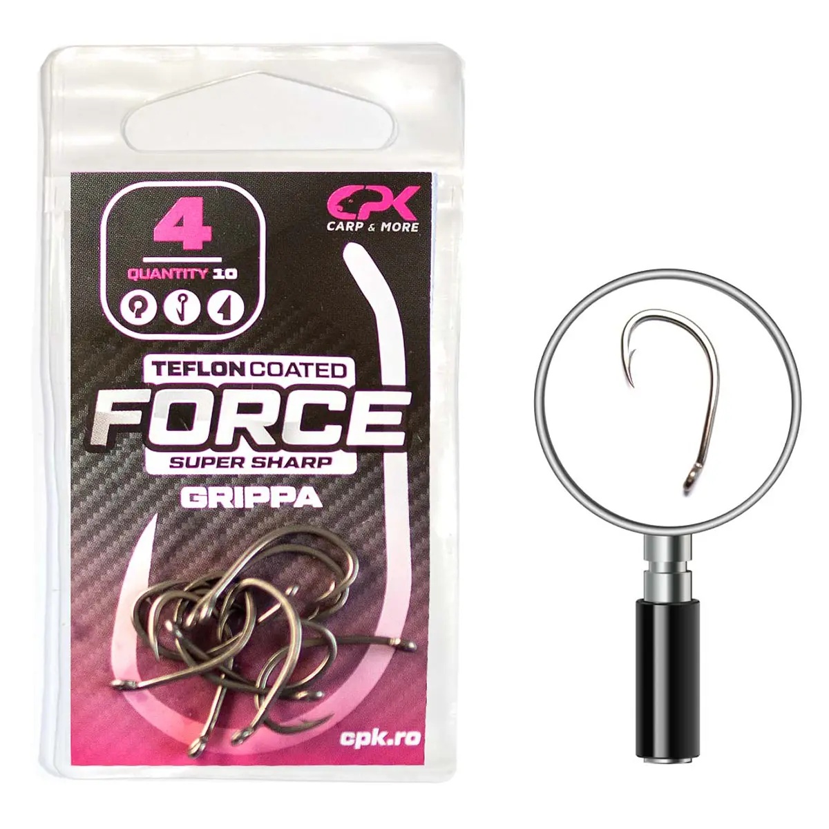 Carlige CPK Force Teflon Coated Grippa, 10buc/plic (Marime Carlige: Nr. 4)