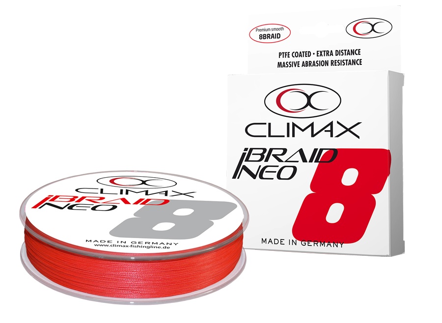 Fir Textil Climax iBraid Neo X8, Fluo Red, 135m (Diametru fir: 0.12 mm)