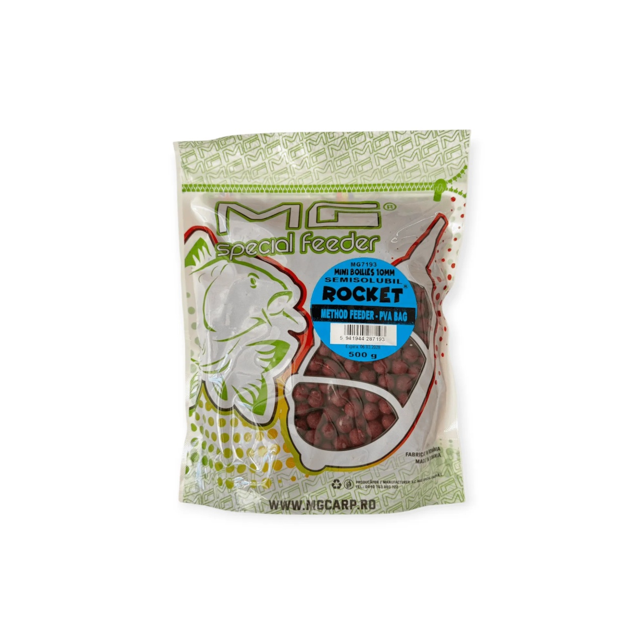 Mini Boilies Rocket Fishmeal MG Carp, 10mm, 500g (Aroma: Fishmeal)