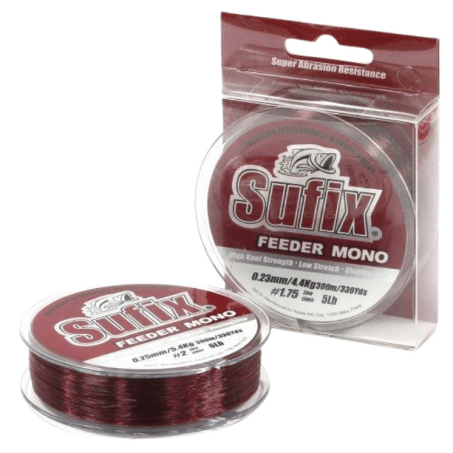Fir Sufix Feeder Mono, Burgundy, 300m (Diametru fir: 0.14 mm)