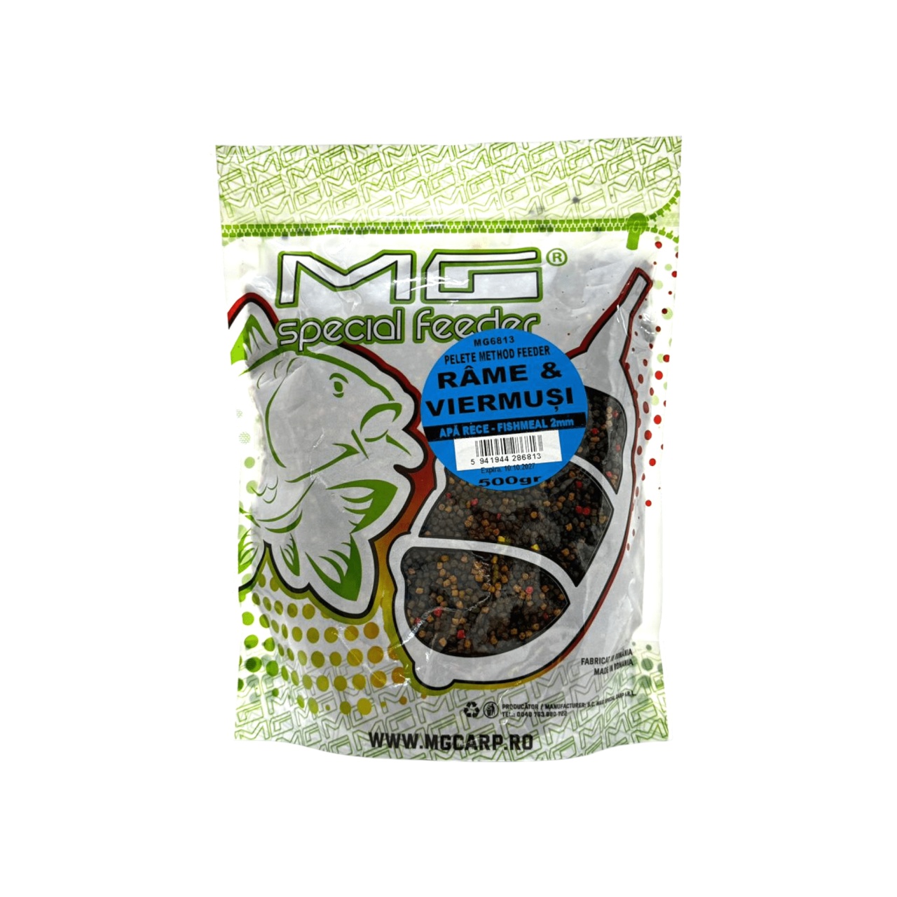 Pelete Apa Rece Râme&Viermuși 2mm 500g MG Carp