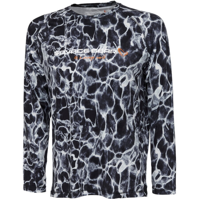 Bluza Savage Gear Night UV WaterPrint, maneca lunga (Marime: S)