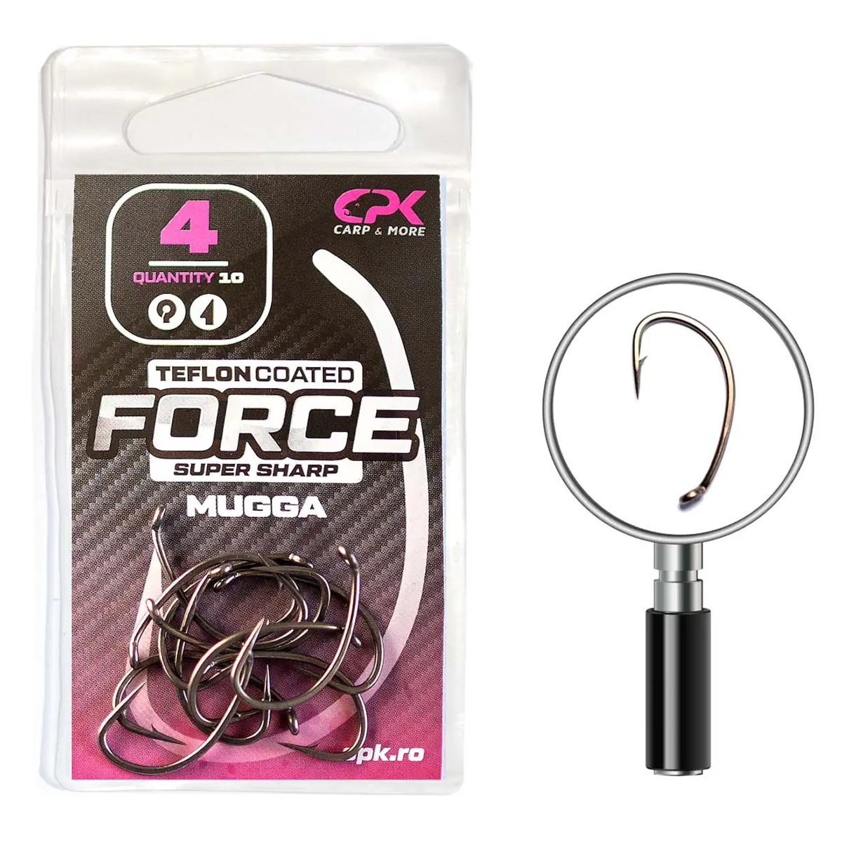 Carlige CPK Force Teflon Coated Mugga, 10buc/plic (Marime Carlige: Nr. 4)