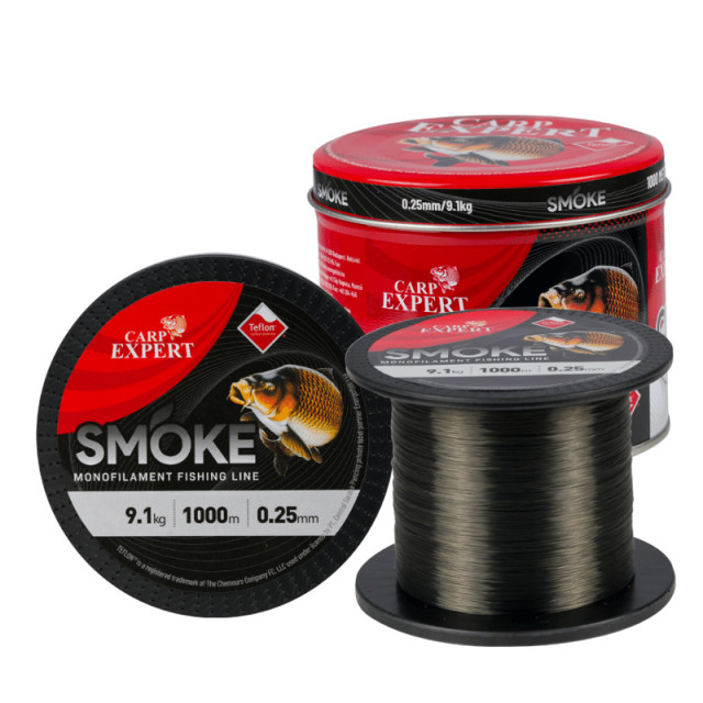Fir monofilament Carp Expert Smoke, gri inchis, 1000m (Diametru fir: 0.35 mm)