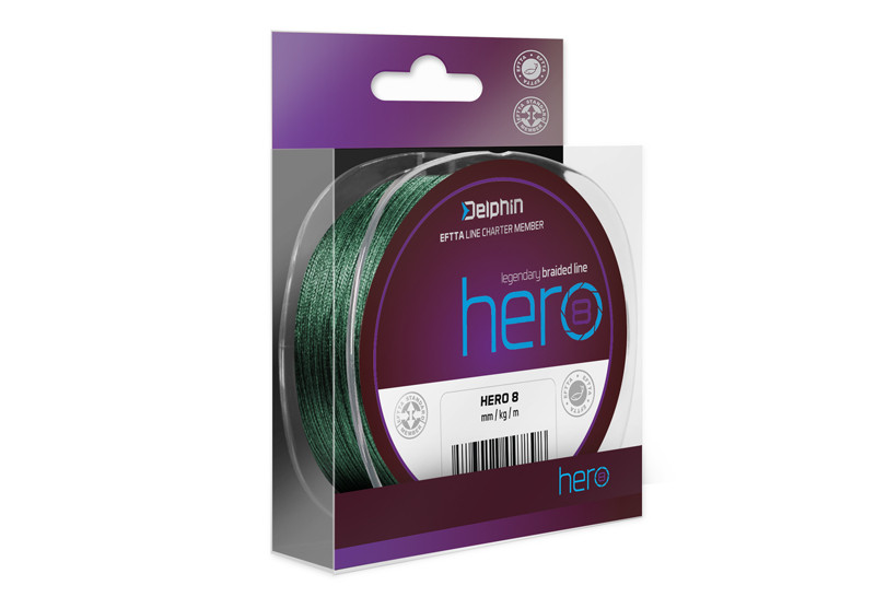 Fir Textil Delphin HERO 8, Verde, 300m (Diametru fir: 0.16 mm)