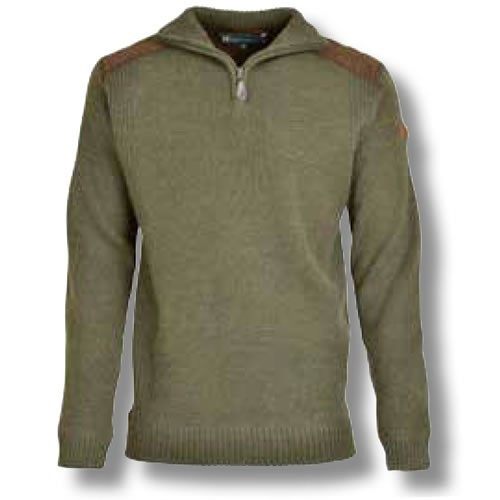 Pulover kaki cu broderie Treesco (Marime: 2XL, Culoare: Kaki)