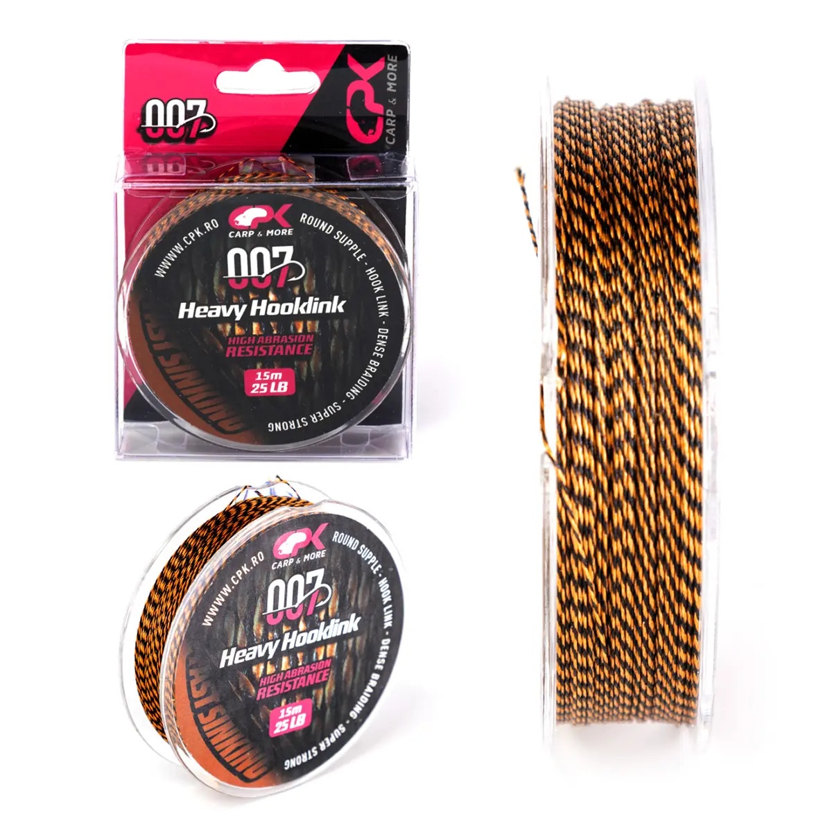 Fir Textil CPK Heavy Hooklink, Brown, 15m (Rezistenta fir: 25 lbs)