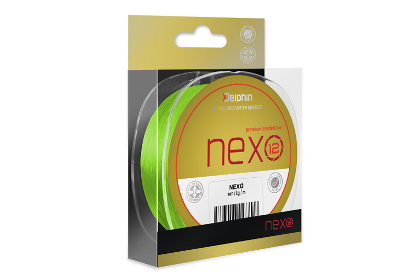 Fir Textil Delphin Nexo 12, Verde Fluo, 300m (Diametru fir: 0.25 mm)