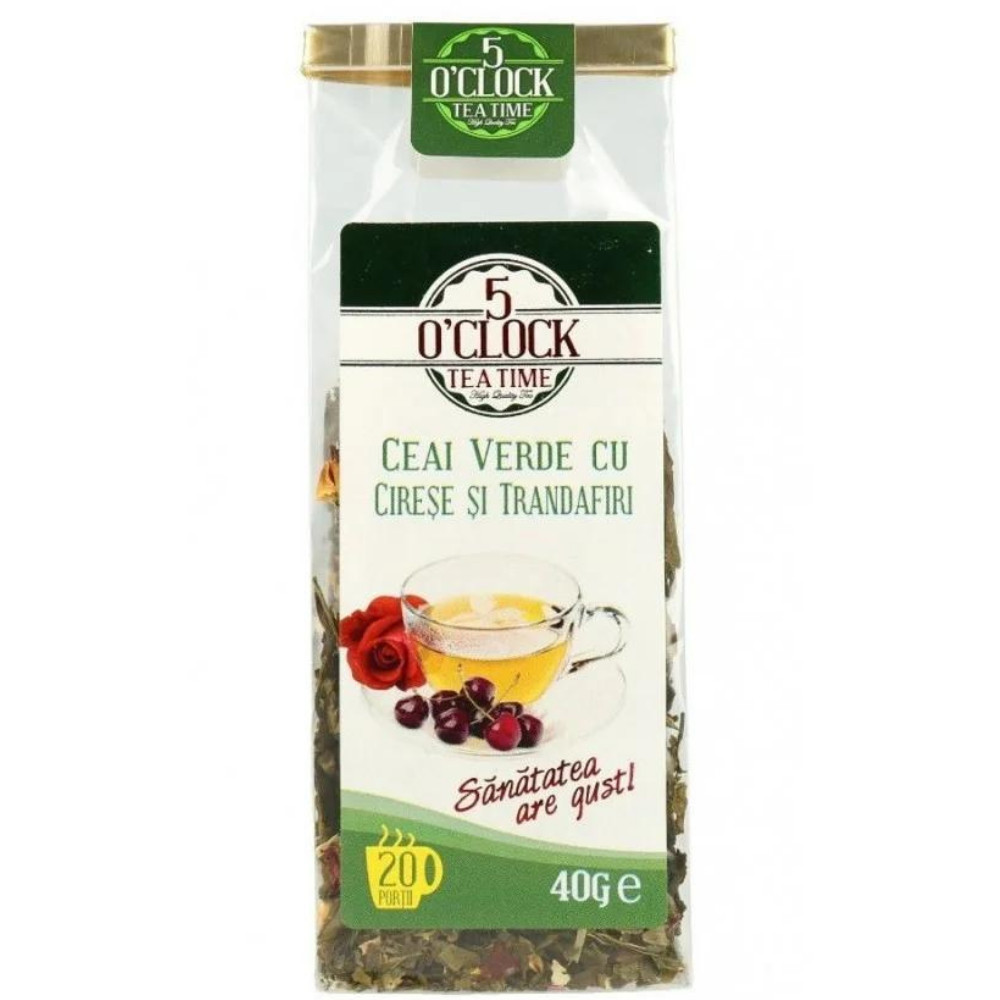 5 O'Clock Tea Ceai Verde cu Cirese si Trandafiri 40g