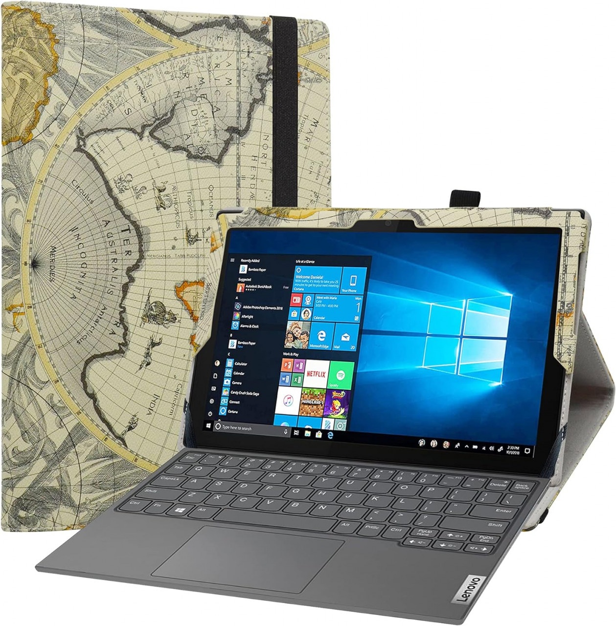 Husa de protectie pentru Lenovo IdeaPad Duet 3i Labanem, piele PU/microfibra, multicolor, 10,3 inchi