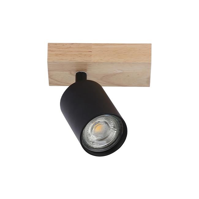Aplica de perete Dabi, GU10, negru/lemn, Masterled