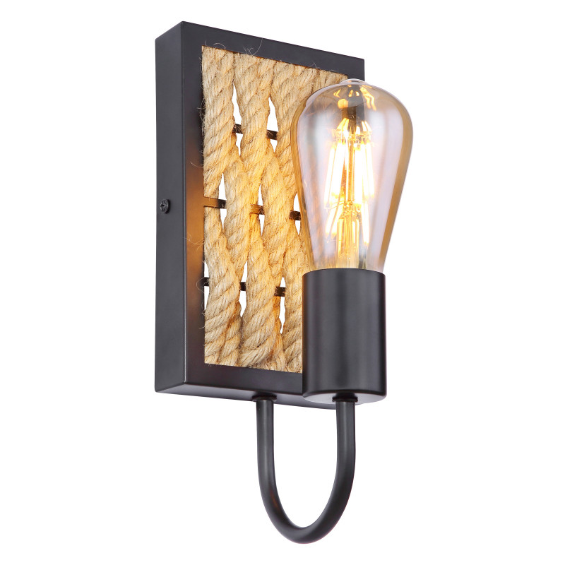 Aplica Halia 15679W, 1xE27, neagra+maro, IP20, Globo