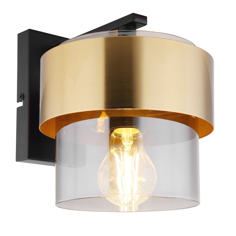 Aplica Milley, 1xE27, IP20, negru/auriu, Globo Lighting