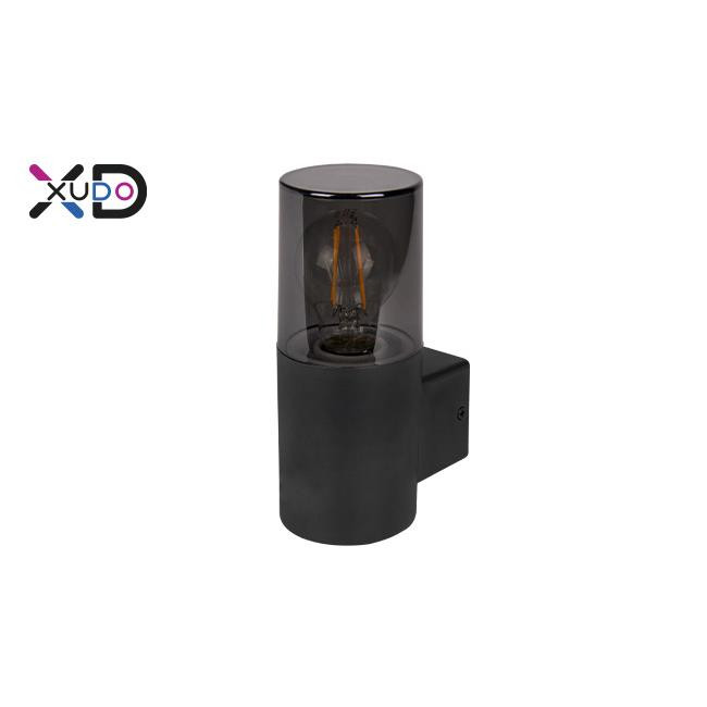 Aplica pentru exterior Xudo, 1xE27, negru+fumuriu