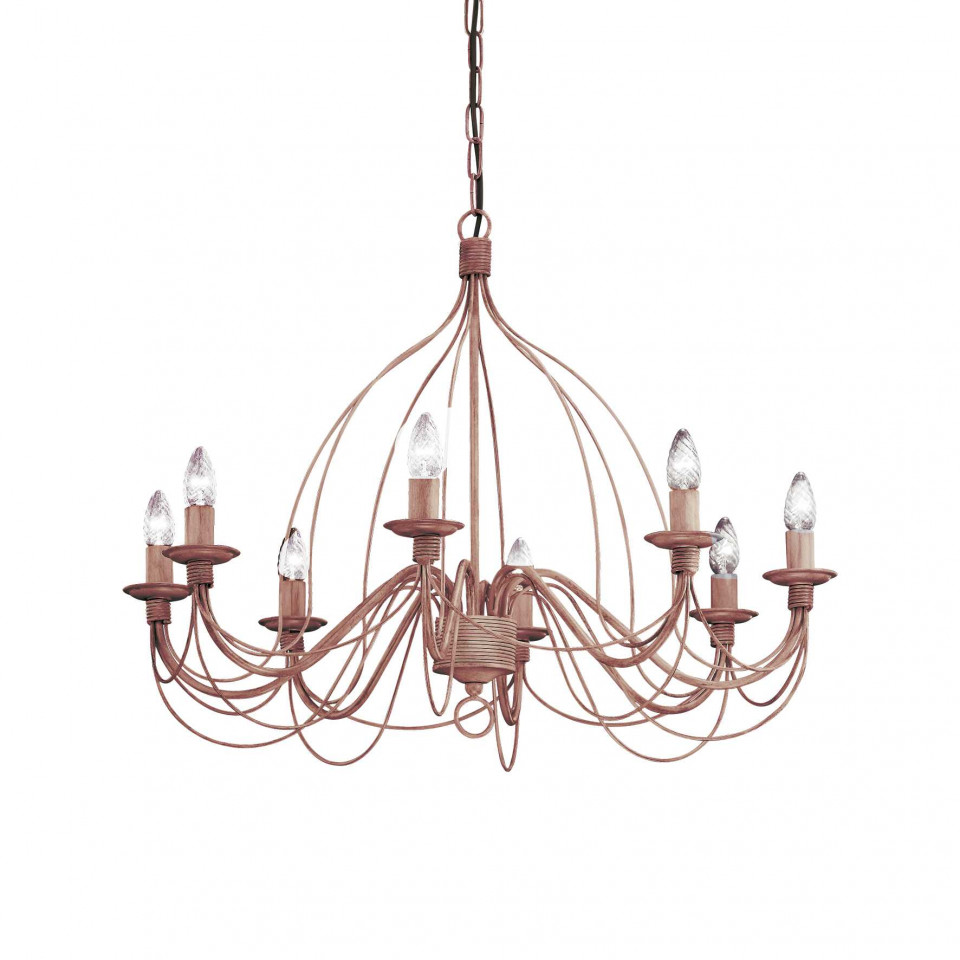 Candelabru Corte 057194, 8xE14, ruginiu, IP20, Ideal Lux