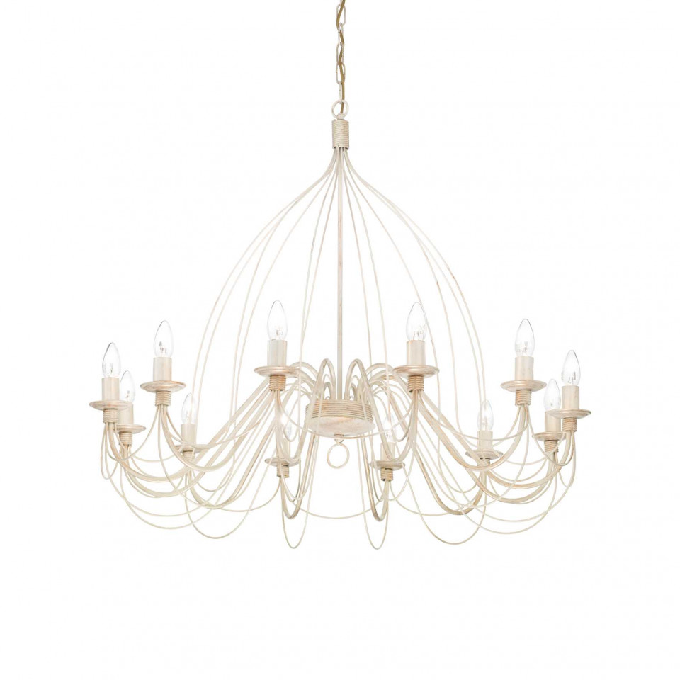 Candelabru Corte 097664, 12xE14, alb, IP20, Ideal Lux