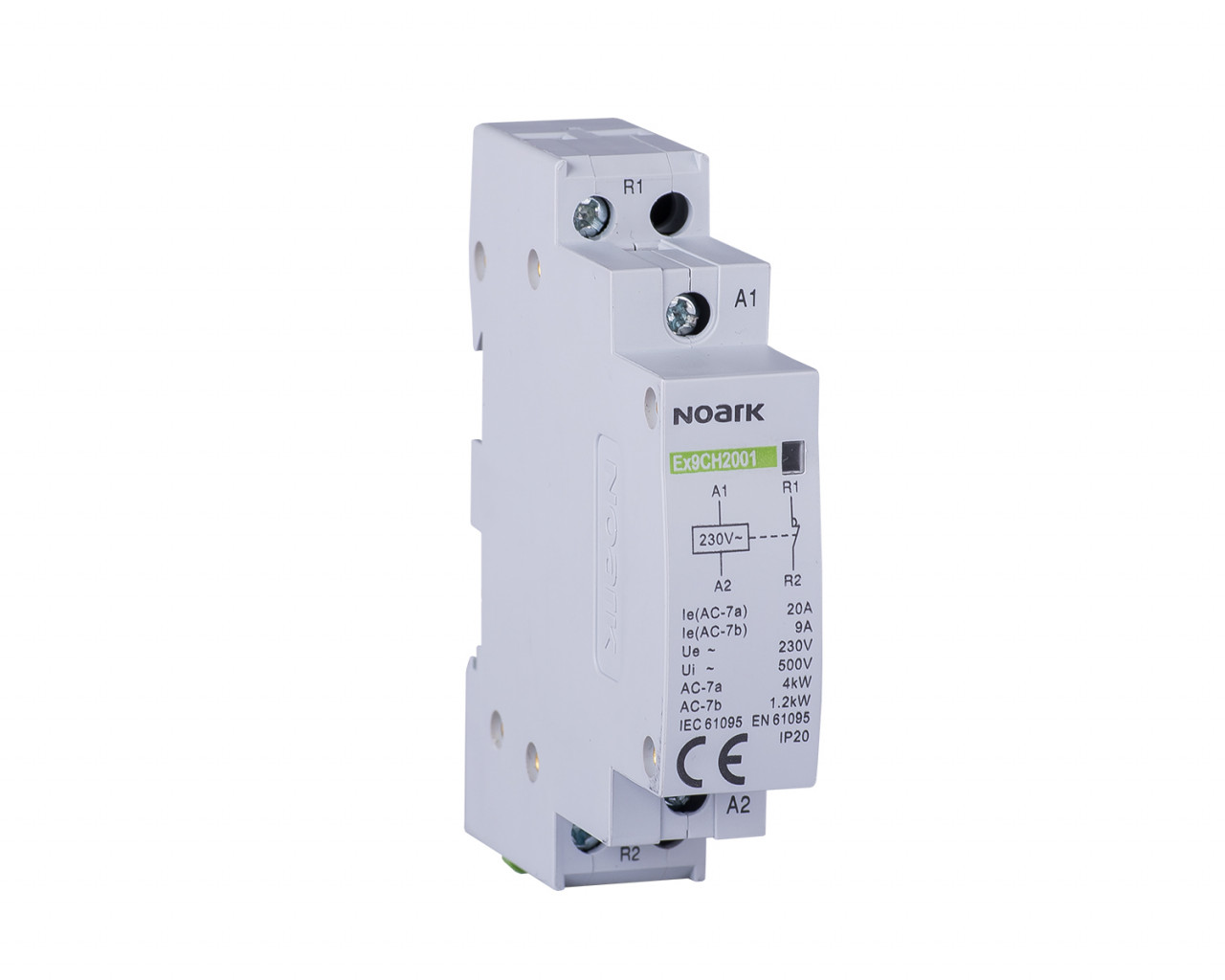 Contactor modular Noark, 1ND+NI, 230V, 20A