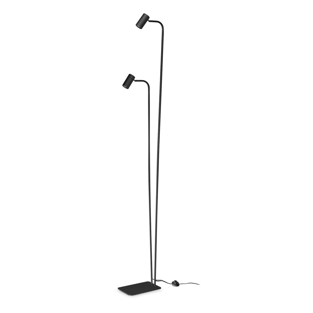 Lampadar Ginger 2xGU10, IP20, negru, Ideal Lux
