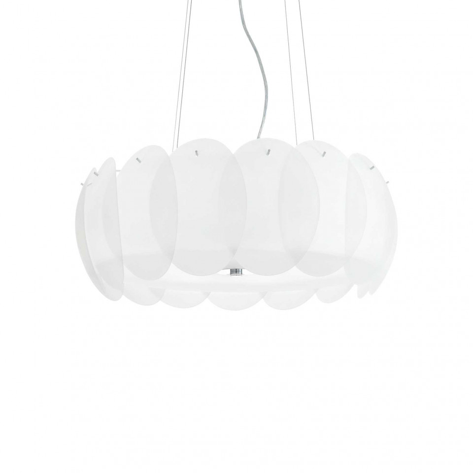 Lustra Ovalino 090481, 8xE27, alba, IP20, Ideal Lux