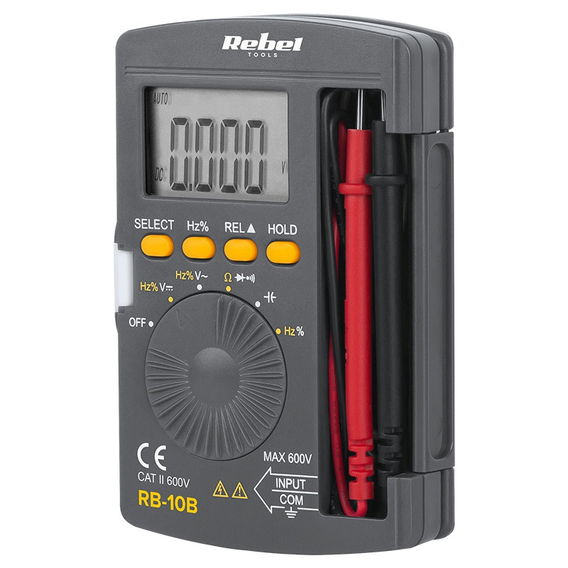 Multimetru digital de buzunar, Auto Range, interval detectie 0-600 V, Rebel Tools