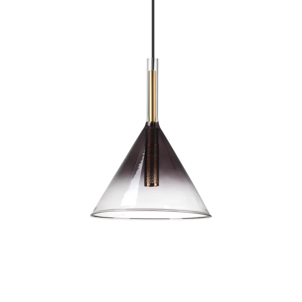 Pendul Empire 1xG9, fumuriu, conic, Ideal Lux