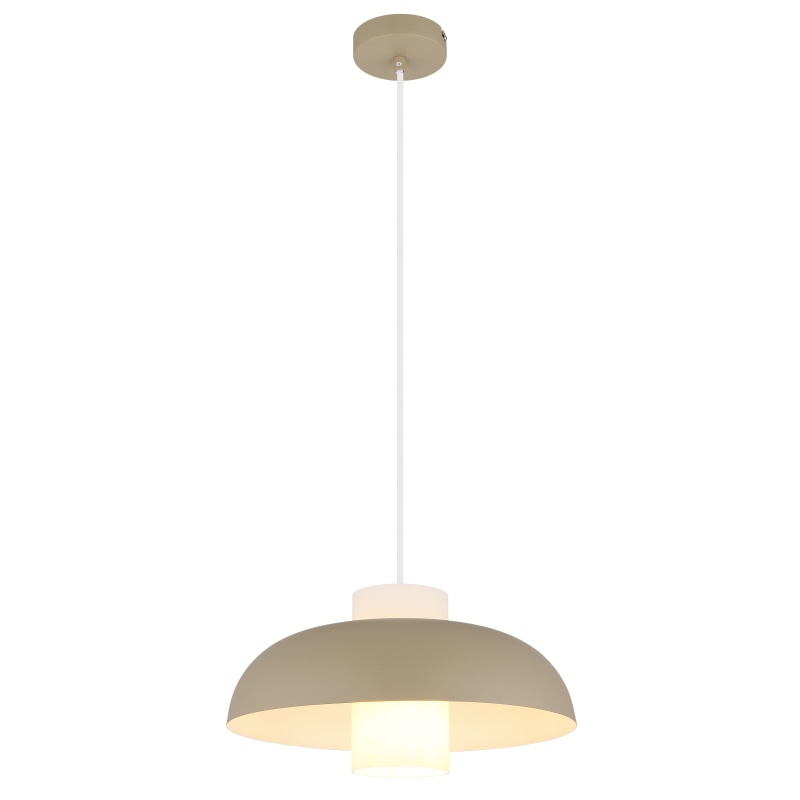 Pendul Lowe, 1xE27, IP20, nisipiu/alb, Globo Lighting