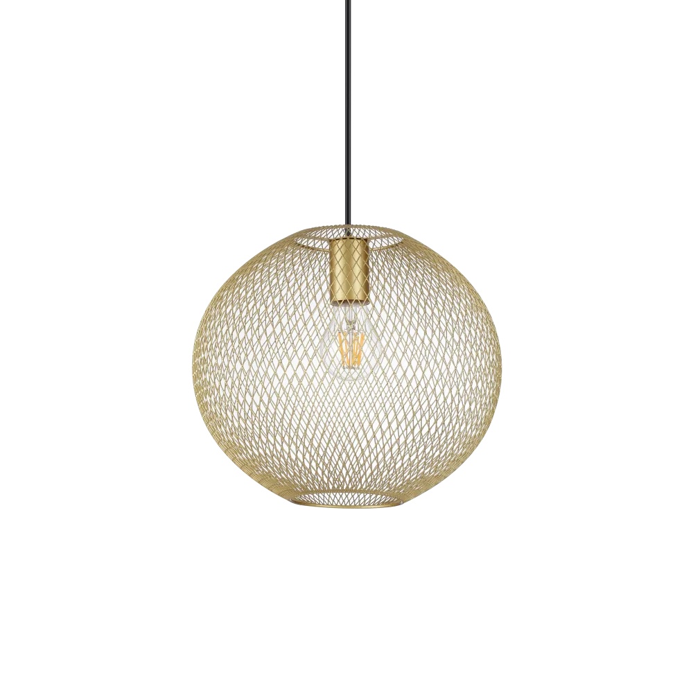 Pendul Net D29, 1xE27, IP20, auriu, Ideal Lux