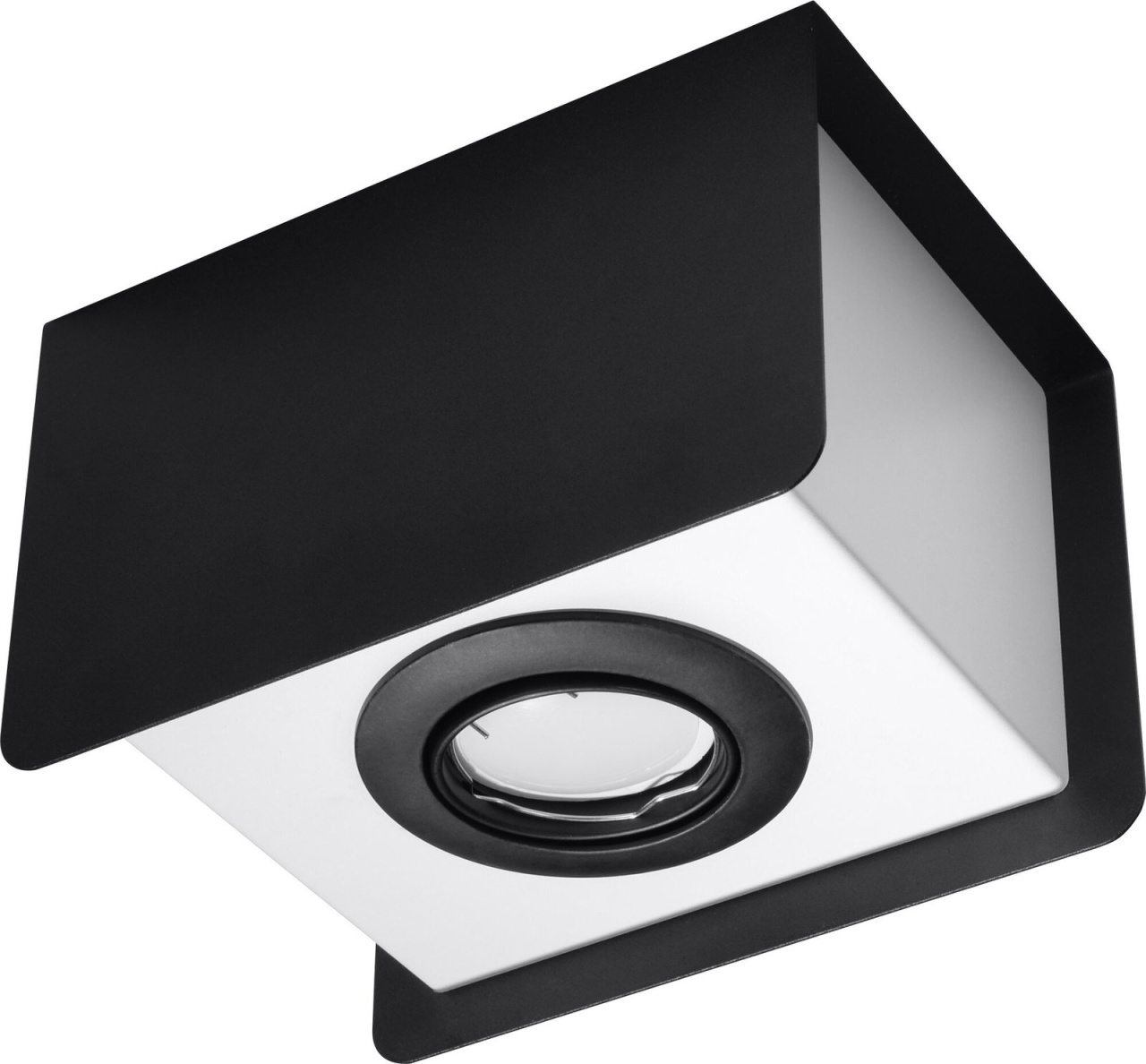 Plafoniera Stereo 1, 1xGU10, IP20, neagra+alba, Kobi