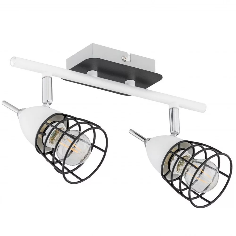 Spot aplicat Sky 1522, 2xE14, IP20, negru+alb, Kobi