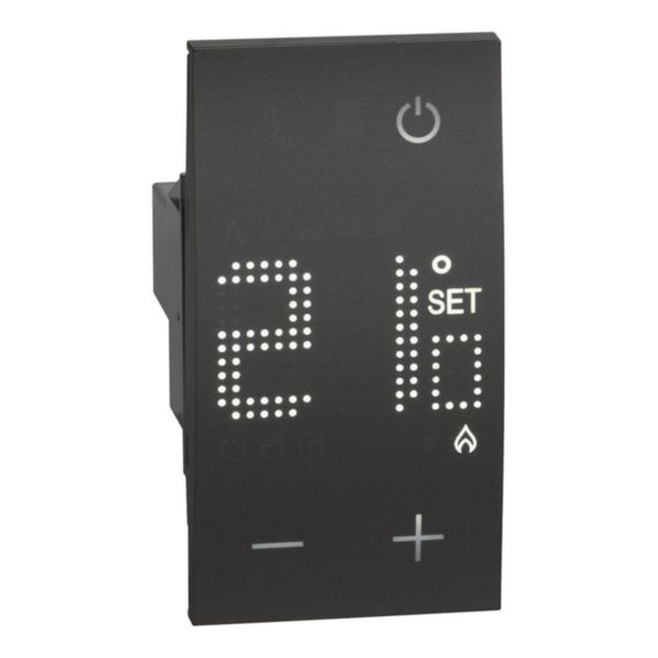 Termostat electronic de camera, 230V, 2 module, negru, Bticino Living Now