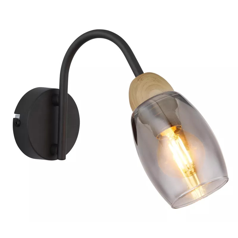 Aplica Gerly 60297W, 1xE14, fumurie+neagra, IP20, Globo